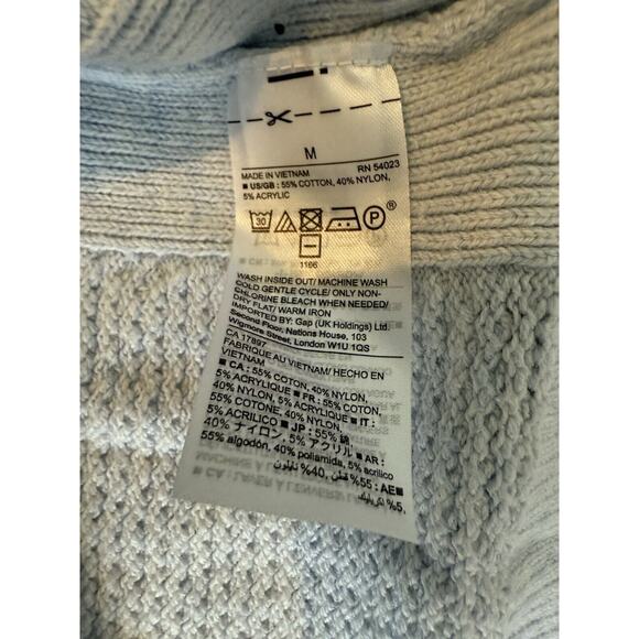 GAP Knit Sweater Women's Size Med Crew Neck - Baby blue - Picture 3 of 7